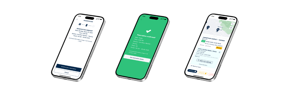 Booking a charging station with driveco app