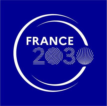 Logo France 2030 sur fond bleu